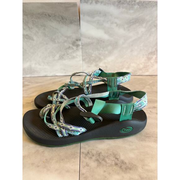 Chaco's Womens ZX/2 Classic Teal Purple Strappy Active Hiking Sandal Size 10 - Picture 1 of 5